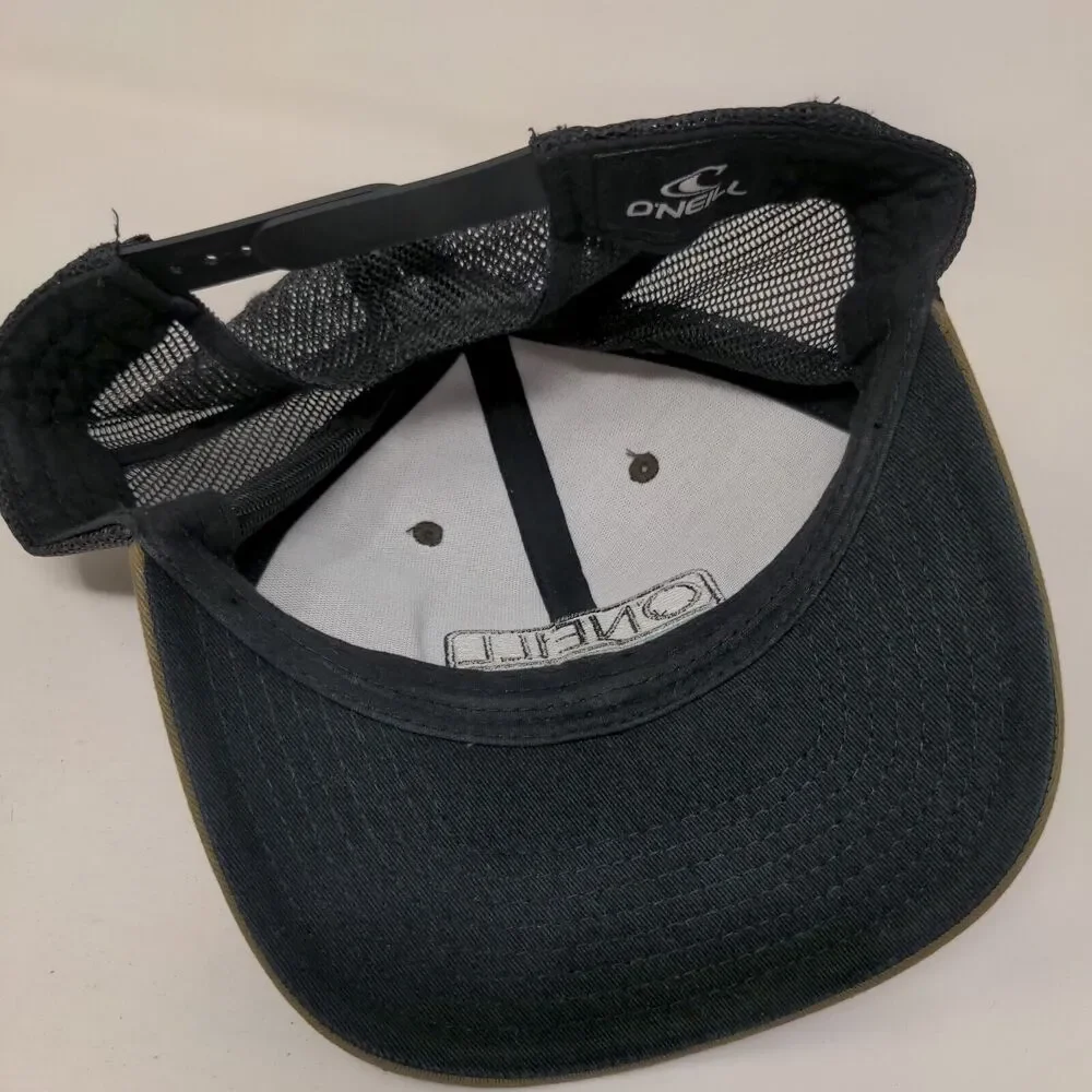 O'Neill Snapback Trucker Hat Green One Size Adjustable Mesh Back 6 Panel - Picture 6 of 7